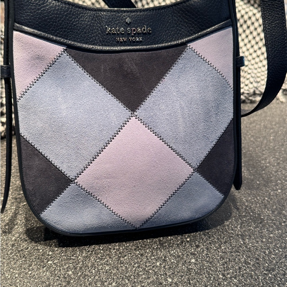Kate Spade Navy and Lavender Patchwork Crossbody Bag